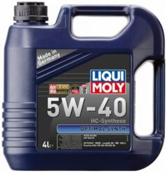 Масло мотор.  5W40 Liqui Moly Optimal Synth SN Plus/CF A3/B4 пластик (4 л.) 1*4 шт. (3926)