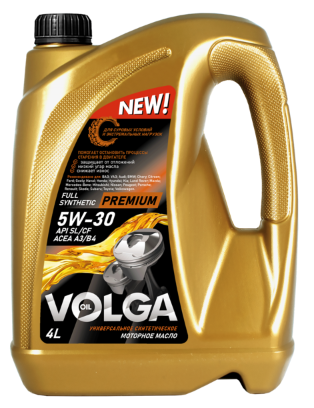 Масло мотор.  5W30 Волга-Ойл Premium  A3/B4  SL/CF (4л) 1*3шт