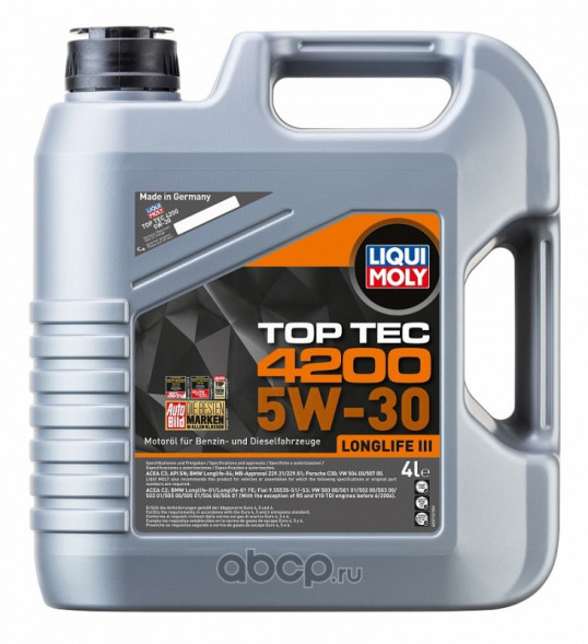 Масло мотор.  5W30 Liqui Moly Top Tec 4200 New Generation SP C3 пластик (4 л.) 1*4 шт.