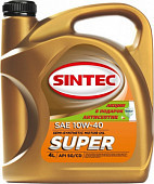 Масло мотор. SINTEC SUPER SAE 10W40 API SG/CD (5л) 1*4шт