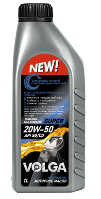 Масло мотор. 20W50 Волга-Ойл Super  SG/CD (1л) 1*12шт