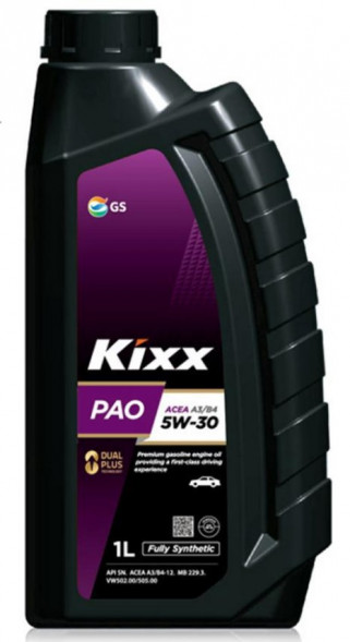 Масло мотор.  5W30 Kixx PAO SN/CF A3/B4 пластик (1 л.) 1*12 шт.