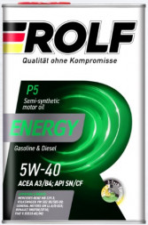 Масло мотор.  5W40 ROLF Energy A3/B4 SN/CF металл (4л) 1*4шт