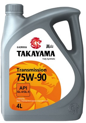 Масло трансм. 75W90 TAKAYAMA Transmission GL-4/GL-5  ПЛАСТИК (4л) 1*4шт