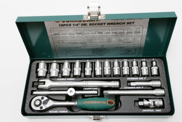 S04H2118S Набор головок торцевых 1/4&quot;DR, 4-13 мм, 18 предметов