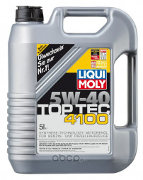 Масло мотор.  5W40 Liqui Moly Top Tec 4100 SN C3 пластик (5 л.) 1*4 шт. (7501)