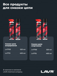 Ln7713 Смазка цепи Внедорожная, LAVR MOTO аэрозоль 400 мл (12шт)