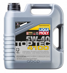 Масло мотор.  5W40 Liqui Moly Top Tec 4100 SN C3 пластик (4 л.) 1*4 шт. (7547)