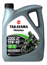 Масло мотор. 4T 10W-40 TAKAYAMA Mototec 3000 SL JASO MA-2 (4л) 1*4шт
