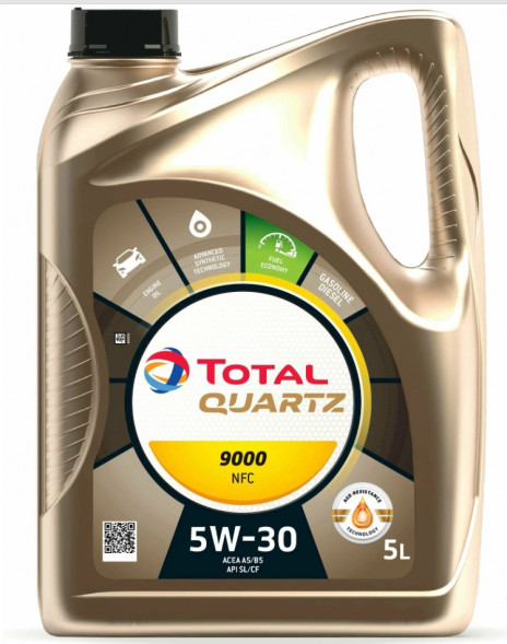 Масло мотор.  5W30 TOTAL QUARTZ 9000 Fut. NFC SL/CF A5/B5 пластик (5 л.) 1*3 шт.