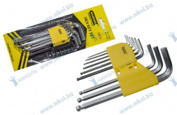 Набор шестигранников 9 шт с шаром (1,5-10мм) холдер