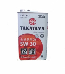 Масло моторное TAKAYAMA SAE 5W30 ILSAC GF-5 API SN ПЛАСТИК 1л (1*12шт)