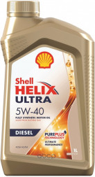 Масло мотор.  5W40 Shell Helix Ultra Diesel CF B3/B4 пластик (1 л.) 1*12 шт. (золотистая)