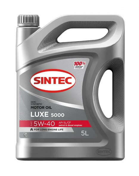 АКЦИЯ 5л по цене 4л Масло мотор. SINTEC LUXE 5000  5W40  SL/CF 5л (1*4шт)