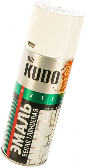 KUDO Эмаль универсальная Белая Глянцевая KU-1001 (1*12шт)