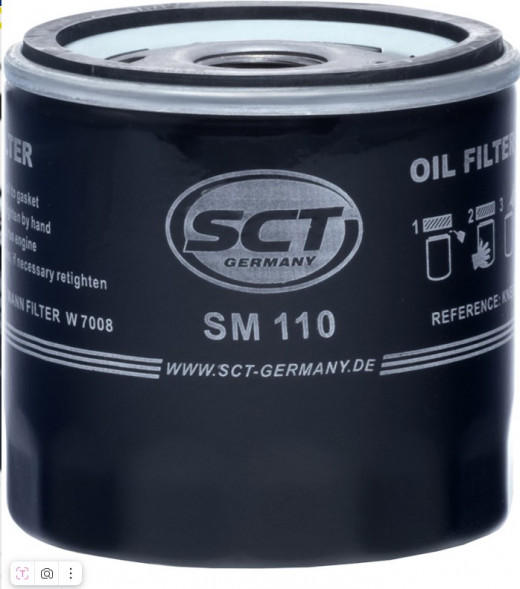 Фильтр масляный SCT SM 110- FORD FOCUS I/II 1.4/1.6 99-12/FUSION 1.25/1.4 02-12/FIESTA IV/V 97-08