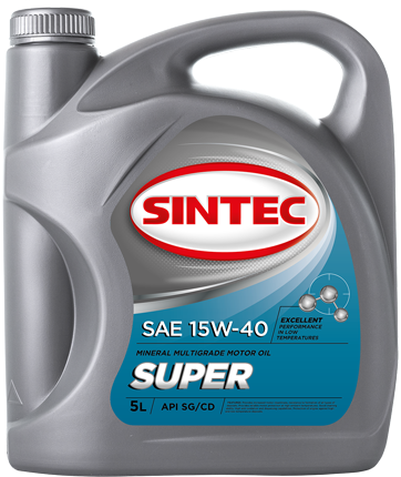 Масло мотор. SINTEC SUPER SAE 15W40 API SG/CD 5л (1*4шт)