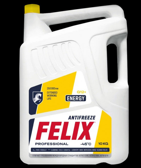 Антифриз FELIX ENERGY, G12+, желтый в п/э кан.10кг (2шт) Акция