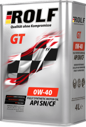 Масло мотор.  0W40 ROLF GT SN/CF (4л) 1*4шт