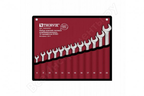 W3S12ETB Набор ключей гаечных комбинированных серии ARC в сумке, 6-22 мм, 12 предметов EURO