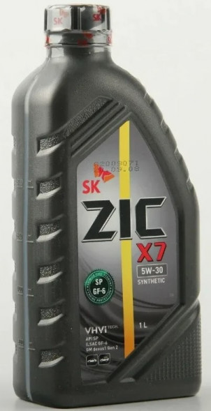 Масло мотор.  5W30 ZIC X7 SP GF-6 пластик (1 л.) 1*12 шт.