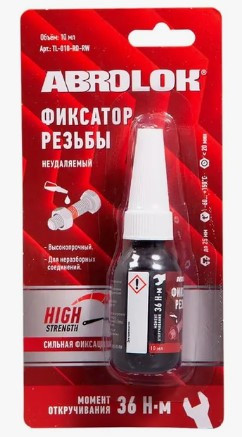 Фиксатор резьбы ABRO MASTERS красный (неудаляемый) (10 мл.) 1*12 шт. (TL-010-RD-RW)
