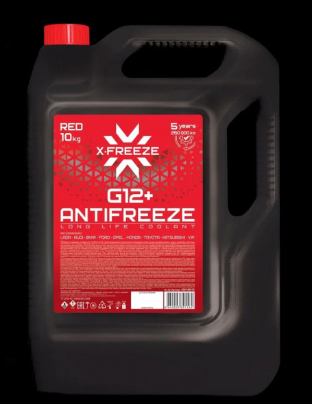 Антифриз X-FREEZE Red G12+, FELIX в п/э кан.10 кг (2шт) Акция