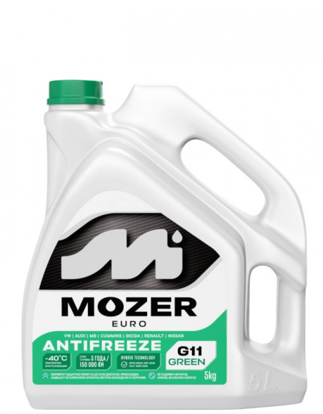 Антифриз MOZER G11 EURO зеленый   5кг (2шт)