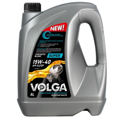 Масло мотор. 15W40 Волга-Ойл Super SJ/CF (5л) п/с 1*3шт