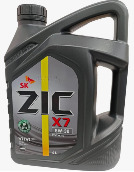 Масло мотор.  5W30 ZIC X7 SP GF-6 пластик (4 л.) 1*4 шт.