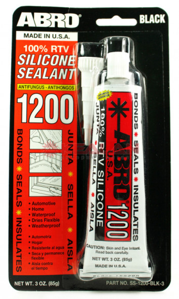 Герметик силиконовый ABRO 1200 чёрный (США) (85 гр.) 1*12 шт. (SS1200BLK3)