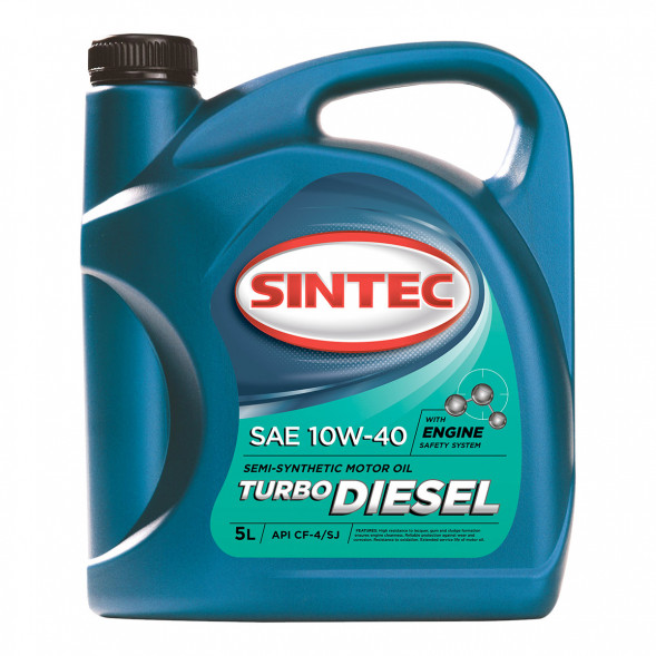 Масло мотор. SINTEC TURBO DIESEL SAE 10W40 API CF-4/CF/SJ 5л (1*4шт)