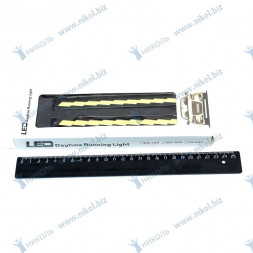 Дневные ходовые огни (1 COB) зигзаг, провода, черный, скотч (17см)