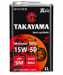 Масло мотор. 4T 15W-50 TAKAYAMA Mototec 5000 SM JASO MA-2 1л (1*12шт)