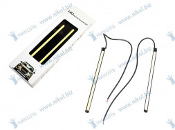 Дневные ходовые огни (1 COB) провода, черный, скотч (17см) 2 эт.диоды