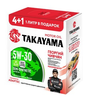 Акция 4+1 Масло мотор. TAKAYAMA  Safetec 5W30 SL/CF (4л) 1*3шт