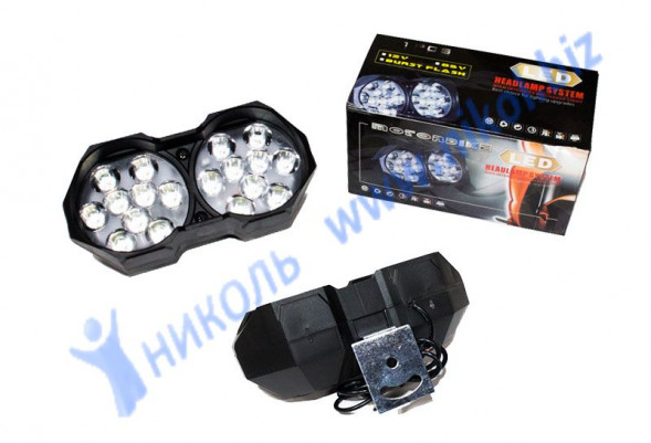 Дневные ходовые огни (18 LED х 36W) провода 12/24V