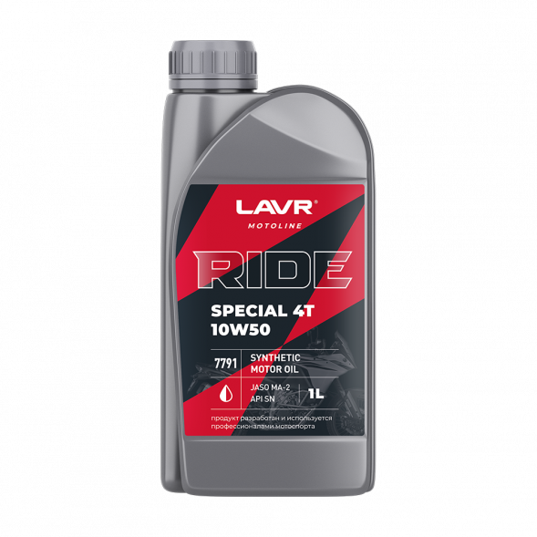 Ln7791 Масло мотор. 4Т 10W50 SN RIDE SPECIAL, LAVR MOTO 1 л 1*16шт