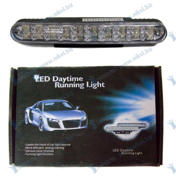 Дневные ходовые огни (20 LED+10 LED желт.поворот) провода (19см)