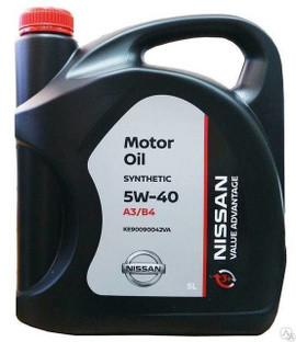 Масло мотор. 5W40 VA Motor Oil Nissan A3/B4 (5л) 1*3шт. (ЧЕРНАЯ)