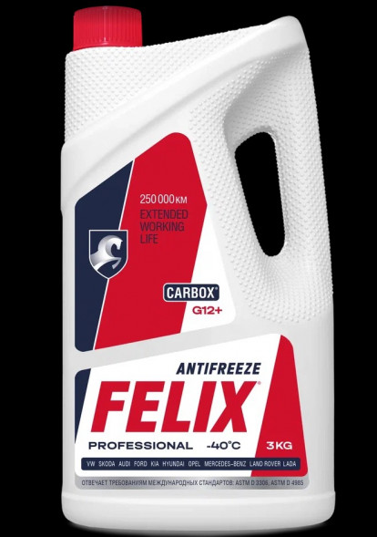 Антифриз FELIX CARBOX, G12+ в п/э кан. 3кг (4шт)