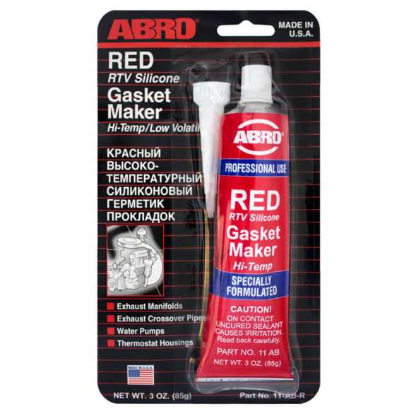 ABRO Герметик силиконовый (красный) США 85 гр. 1*12шт