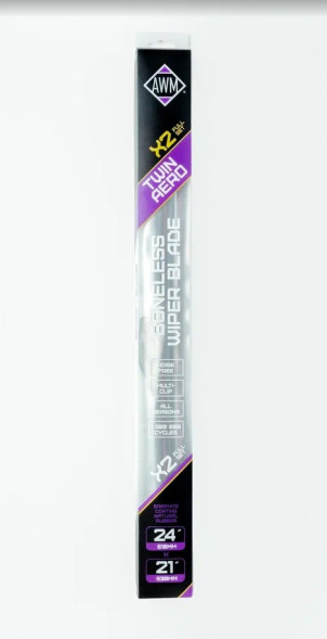 Комплект бескаркасных щеток AWM 24/21 600/525 мм (Hook + Push Button) (25шт)