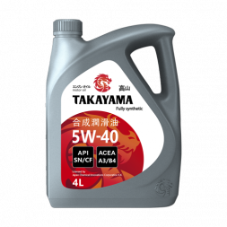 Масло моторное TAKAYAMA SAE 5W40 API SN/CF ПЛАСТИК 4л (1*4шт)
