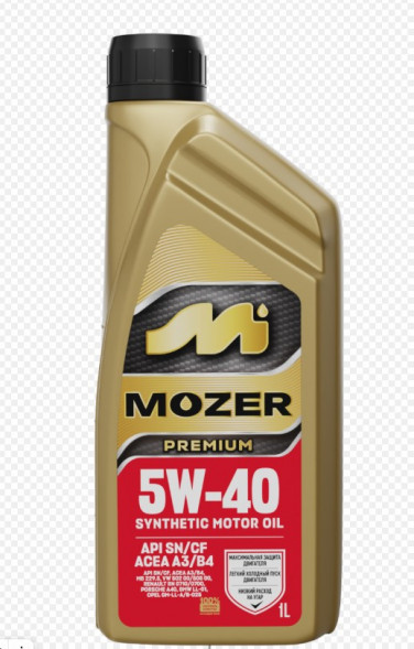 Масло мотор. 5w40 MOZER Premium SN/CF (синтетика) 1л