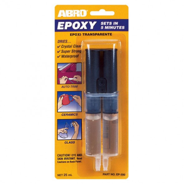 Клей эпоксидный ABRO прозрачный в шприце (25 мл.) 1*12 шт. (EP300)