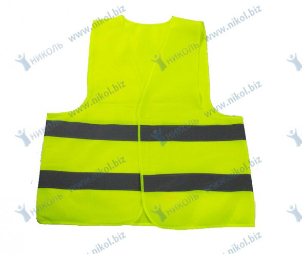 Жилет светоотражающий неон. полоса желто-зеленый (XL)