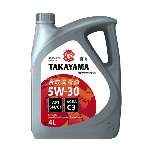 Масло моторное TAKAYAMA SAE 5W-30, API SN/CF ПЛАСТИК C3 (4л) 1*4шт