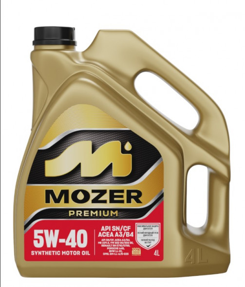Масло мотор. 5w40 MOZER Premium SN/CF(синтетика) 4л