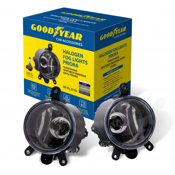 Фары противотуманные галогенные Goodyear с лампами (GY-FL-2170-R / H11 12V; GY-FL-2170-L / H11 12V)